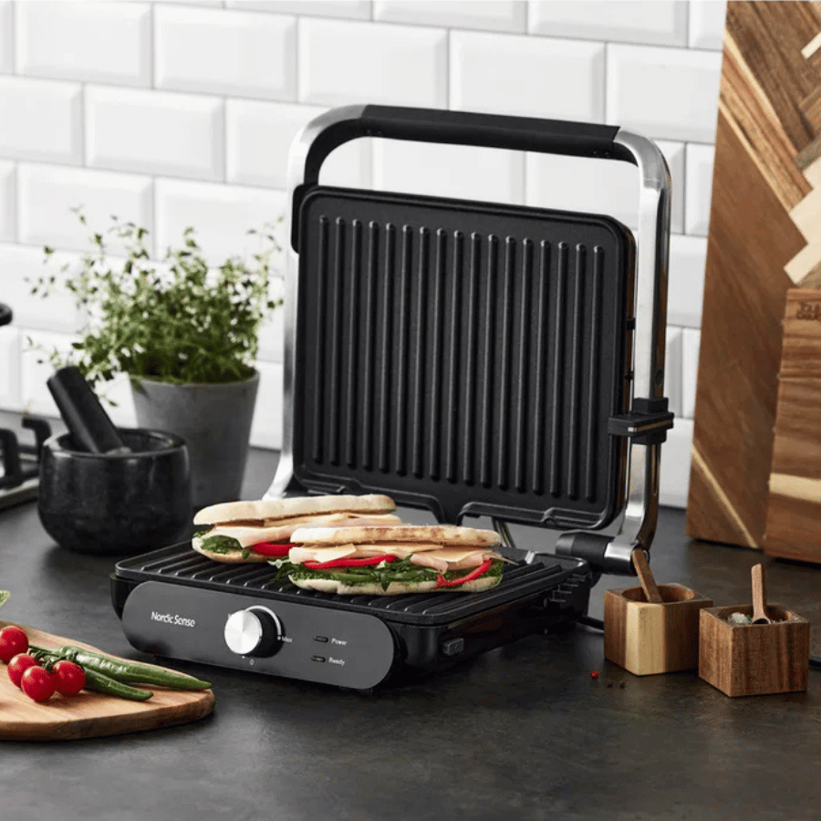 Paninigrill aft. plader 2000 watt Sort